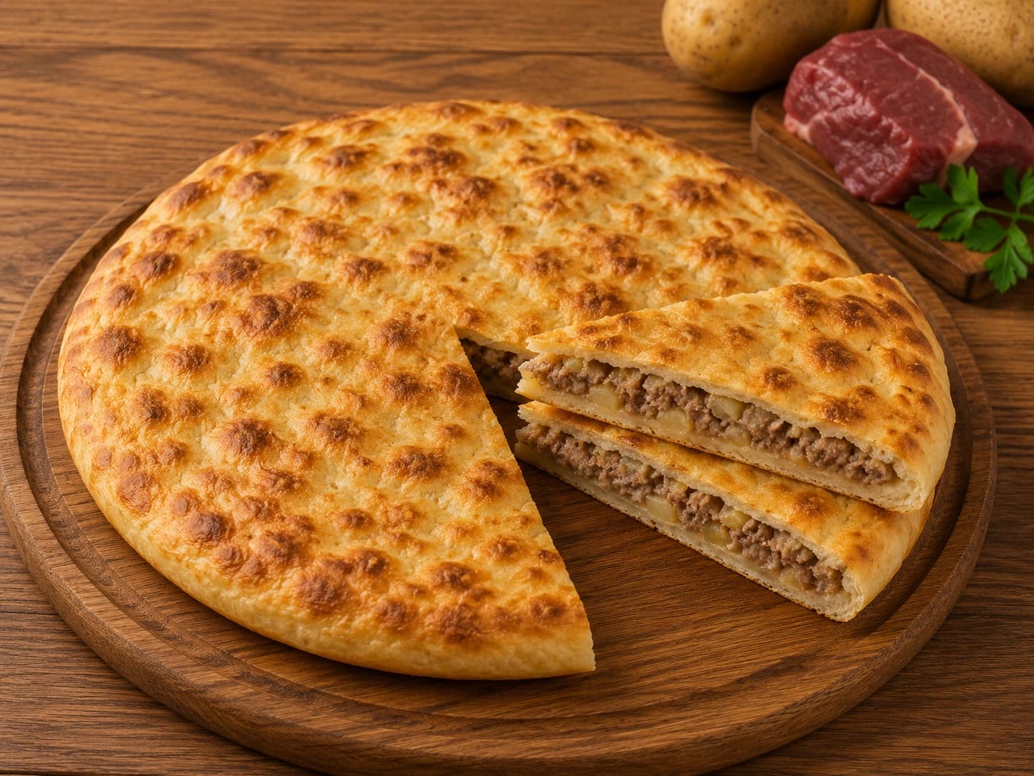 Пирог с мясом и картошкой